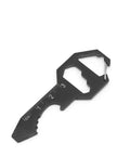 Ultra Slim Metal Credit Card Multitool With Bottle Opener And Hex Key for Wallet Or Keychain, card-sized in black metal