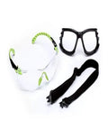 Real Deal Anti Fog Safety Glasses With Scotchgard Treated Clear Lenses Built Different For Grueling Job Sites, includes foam gasket and strap.