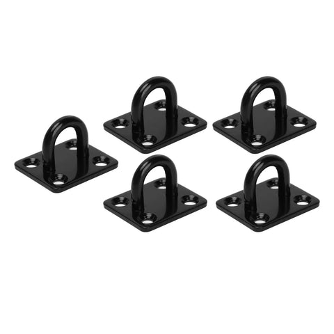 Badass Stainless Steel Pad Eye Plate 5 Pack Heavy Duty Rigging Hardware For Deck And Trailer Setup Rock Solid Build black plates with loops.