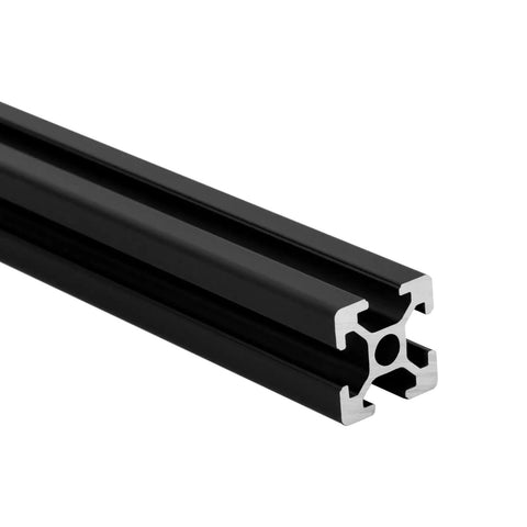 Close-up of 1000mm T Slot Aluminum Extrusion For 3D Printer Parts And CNC DIY Black Anodized Linear Rail Frame in black anodized finish