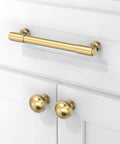 Five Pack Champagne Bronze Cabinet Pulls 5 Inch 128mm Solid Zinc Alloy Kitchen Cabinet Handles on white cabinet