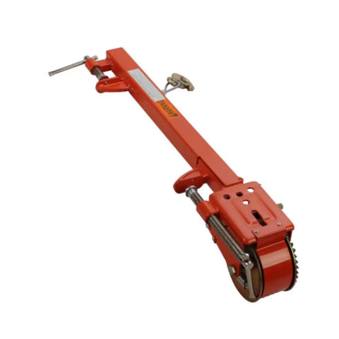 Supco Attic Utility Lift Hand Winch for ceiling fans and heavy objects, compact 24-inch steel frame design with crank handle.
