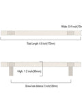 Diagram of 10 Pack 5 Inch Brushed Satin Nickel Cabinet Handles (128mm) showing dimensions and screw hole distance.