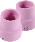 Stylish Pink Ceramic Tig Welding Cups Boost Precision Flow For Professional Guns And Heavy Duty Tasks With Heat Resistant Design That Keeps Things Smoother Every Time You Weld, showing two pink ceramic nozzles.