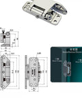 Heavy Duty 304 Stainless Steel Hinge For Cold Storage And Walk In Freezers Featuring A Polished Convex Door Design with installation dimensions.