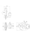 Heavy Duty Chain Link Fence Gate Latch For Round Posts With External Access Button dimensions technical drawing