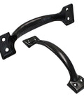 4 Pack Vintage Black Gate Handles Curved Pulls For Barn Doors Cabinets And Furniture 5.4 Inch Heavy Duty Hardware