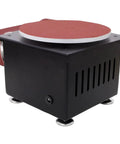 Lmaoss 3 In 1 Mini Belt Sander With 6 Inch Disc And Sanding Roller, compact black sander with red sanding disc.