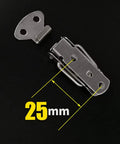 Straight Up Tough Spring Loaded Toggle Hasps 10 Pack secure latch clasps measuring 25mm, silver metal, ideal for toolboxes and drawers.