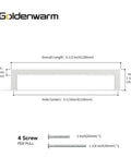 Diagram of White Stainless Steel Cabinet Pulls 25 Pack 5.5 By 1.4 Inches with measurements and screws for easy install.