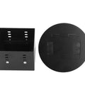 Sleek Stainless Steel Recessed Floor Outlet with Dual 3 Prong Sockets, Heavy Duty 20A 2500W Round Electrical Receptacle with box.