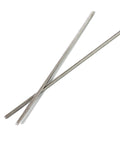 Angled view of stainless steel fully threaded rods, 1/4-20, 12in length, right-hand threads, set of 4