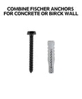 Lag Bolt Kit For TV Mount With M8 Bolts For Wood Studs And Concrete Anchors Includes Allen Key And Bubble Level Heavy Duty Steel Construction For Secure Wall Installation And Easy Re Mounting