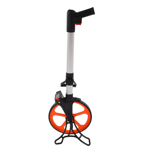 Jeffergarden 12in Folding Measuring Wheel, 0-9999.9ft Range with orange wheel, measuring handle, and counter.