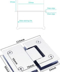 Rock Solid 180 Degree 304 Stainless Steel Glass Door Hinges Two Pack Heavy Duty dimensions and details for bathroom installations