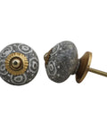 100 Pack Ceramic White Round Crackle Drawer Knobs For Kitchen Cabinets And Dressers delivering a slick finish, gray ceramic knobs with decorative design.