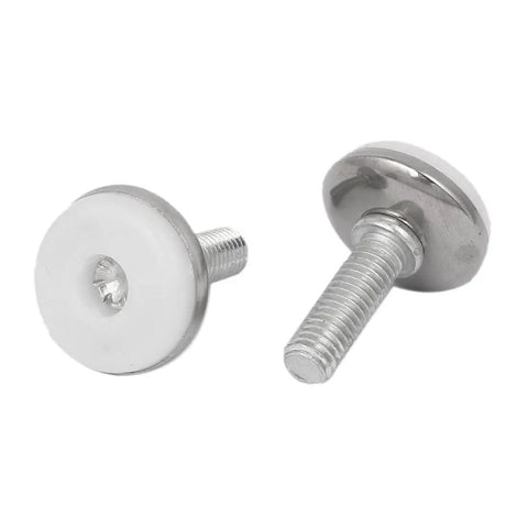 Heavy Duty Adjustable Furniture Leveling Feet Glide Pads With M8 X 25mm Screw Thread One Hundred Piece Bundle, close-up of glide pads.