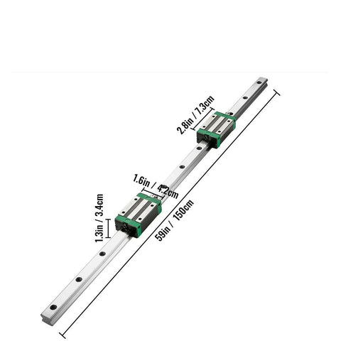 2 Pack Linear Guide Rails 600 2000mm Heavy Duty Kit With 4 Sliding Blocks RM1605 Ball Screws And BF12 BK12 Nuts For DIY Router Tables And CNC Projects, 150cm rail