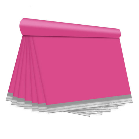 Cute Pink Poly Mailers 14.5 By 19 Inches 500 Pack Self Seal Waterproof Tear Resistant Shipping Envelopes For Clothing And Soft Goods Great For Online Stores And Easy Returns shown stacked