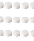 15 Pack Replacement Air Filter Sponges For Compressors Universal Fit Soft Durable Sponges For Easy Swap Keeps Dust Out And Your Tools Breathing Clean In The Shop Fits Most Compressors With 0.59 Inch Diameter And 0.35 Inch Height, showing white round sponges in rows.