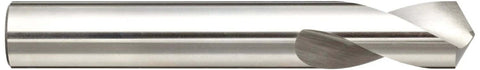 YG-1 2321L NC spotting drill bit, HSS, uncoated bright finish, 1/2-inch dia x 4-1/64-inch length (side view)