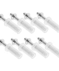 Eight white plastic pivot hinge pins for bifold closet doors with metal pins