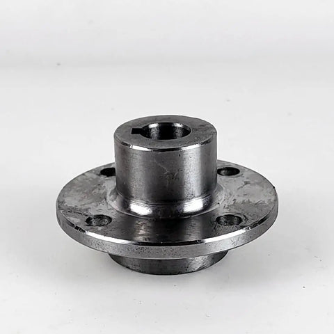 17mm Diameter Shaft Adapter Seamless Fit For 14 Inch Solid Wheel Long Axle Geared Motor Heavy Duty Drop In Upgrade viewed from the side.