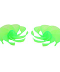 Two 8-Leaf Wind Turbine Fan Blades 12cm Diameter For DC Motors And Generators Green Plastic Propeller Kit with 2mm Bore shown