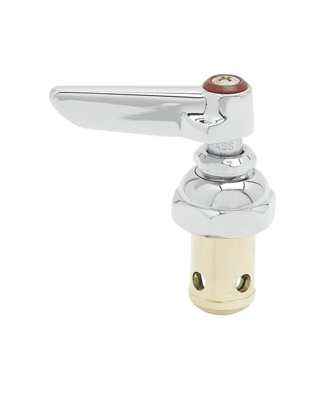 Product image of Spindle Assembly For Right Hand Hot Water Faucet Kit With Quarter Turn Cartridge And Spring Check, Includes Lever Handle With Red Index Button And Screw, Easy Install Fits Most Commercial Faucets