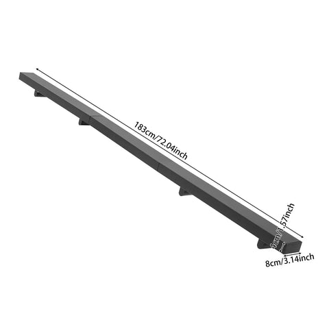 Premium Stainless Steel Flush Wall Mount Handrail For Indoor Outdoor Stairs Heavy Duty Spray Coated Safety Railing Built Tough, 72-inch length.
