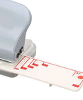 Handheld 3 Hole Punch With Metal Construction And Positioning Ruler, 5 Sheet Capacity For B5 A4 A5 Loose Leaf Paper, close-up view