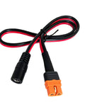 XT60I To 5.5x2.1mm Power Cable DC5521 Female Connector For Lithium Batteries And FPV Gear, Stable Battery To Device Link For Solar Panels And Power Stations, Great For Vehicles, Three Length Options. Black and red XT60I to DC5521 female power cable with inline connector