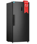 21.2 Cu Ft Convertible Upright Freezer Frost Free Space Saver in black, showcasing energy-efficient design and sleek storage.