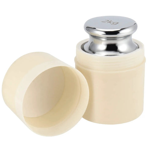 2 Kg Calibration Weight in Chrome Finish, Precision Steel With Storage Case, High-Accuracy Weight for Digital Scales