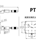 Premium Manual Linear Stage With Digital Readout For Precise X Axis Translation And Rugged Aluminum Construction diagram showing dimensions and components.