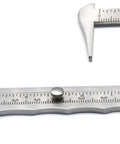 Stainless Steel Vernier Caliper Sliding Gauge Pocket Caliper Measuring Tool For Jewelry Gemstones And Precision Work Handy 80mm Length Measures Inches And Millimeters, close-up view