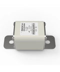 Straight Up Heavy Duty DC Fuses For EV Chargers And Solar Arrays 400 500 630 Amp 750 Volt Silver Specs viewed from the top with label.