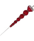 Red Crystal Rhinestone Cake Decorating Scriber Tool Sugar Craft Poking Needle For Fondant Detailing Pen with heart-shaped end.