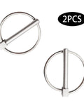 Heavy Duty Lynch Pin Set Of 2 In 1/4 Inch By 1-3/4 Inch Stainless Steel With Ring 304 Grade Lynch Pins For Bikes Tractors Trailers Trucks
