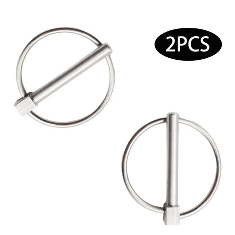 Heavy Duty Lynch Pin Set Of 2 In 1/4 Inch By 1-3/4 Inch Stainless Steel With Ring 304 Grade Lynch Pins For Bikes Tractors Trailers Trucks