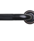 Heavy Duty 12 Inch Textured Grab Bar For Bathtub And Shower With Oil Rubbed Bronze Finish close-up view showcasing grip texture and mount design.