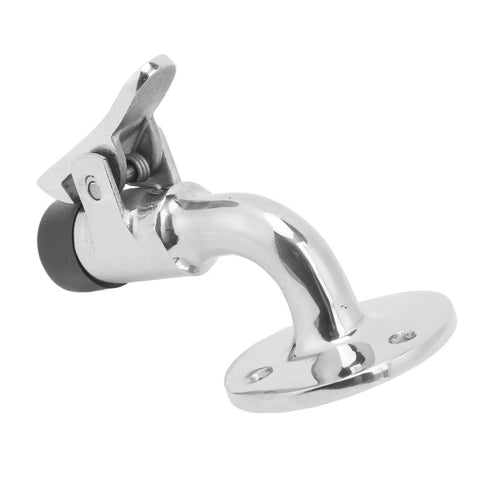 Heavy Duty Marine Grade 316 Stainless Steel Door Stopper Catch Set For Yachts And Ships, spring loaded latch with mounting bracket.