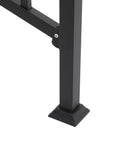 Heavy Duty Three Step Steel Stair Railing With Safety Guard Fence For Outdoor Decks And Porches Powder Coated Handrail base detail on concrete.