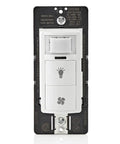 Front view of Dual Combination Humidity Sensor With Separate Light Switch For Bathroom Exhaust Fan Auto Ventilation On Humidity