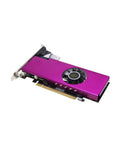 Silently Smooth Fanless Graphics Card For Rx550 With 4GB GDDR5 Kickass 1200MHz Performance showcasing a compact design in vibrant pink.