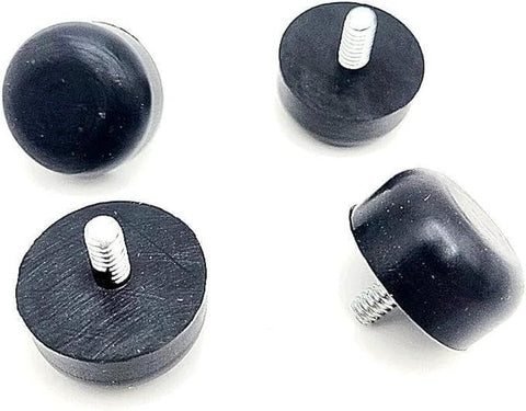 10-24 Thread Rubber Feet Bumpers 1 Inch Round Screw In Equipment Spacers With Galvanized Steel Stud Leveling Feet For Tables Machinery Cabinets Water Resistant Indoor Outdoor Use Non Marring Noise Dampening Soft Anti Slip 4 Pack