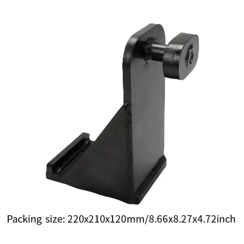 Heavy Duty Steel Container Lug Leveler And Hydraulic Vertical Jack Limit Block With Built Like A Tank Connector Frame For Zero Hassle Ground Moving And Fast Setup, black steel design, angled view.