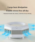 2 In 1 Smart Cup Electric Beverage Warmer And Cooler Chill Or Heat Your Daily Drinks Straight Up Temperature Control Desk Heater Mug Auto Shut Off Completely Waterproof And Zero Stress To Clean Pink, showing large heat dissipation vents.
