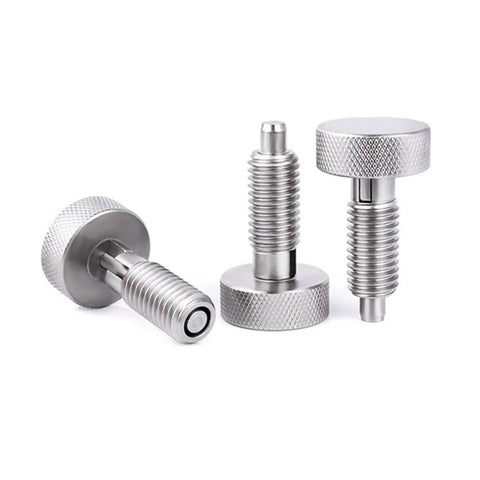 Heavy Duty Knurled Spring Load Plunger Pin For Industrial Hardware Retractable Index Guide with coarse threads and solid build.
