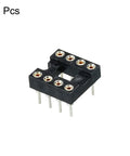 Dip IC Socket Adapter Round Pin 8P 2.54mm Pitch IC Socket For PCB Board Chips Six Pack